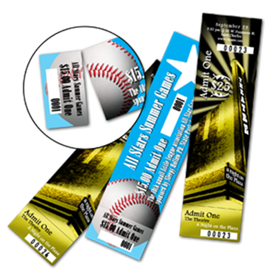 Tickets para eventos 14 x 5 cm